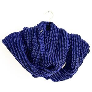 Calvin Klein Violet with Black Knit Ribbed Infinity Scarf